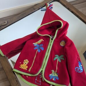 Hanna Andersson Red Jacket with Green Trim